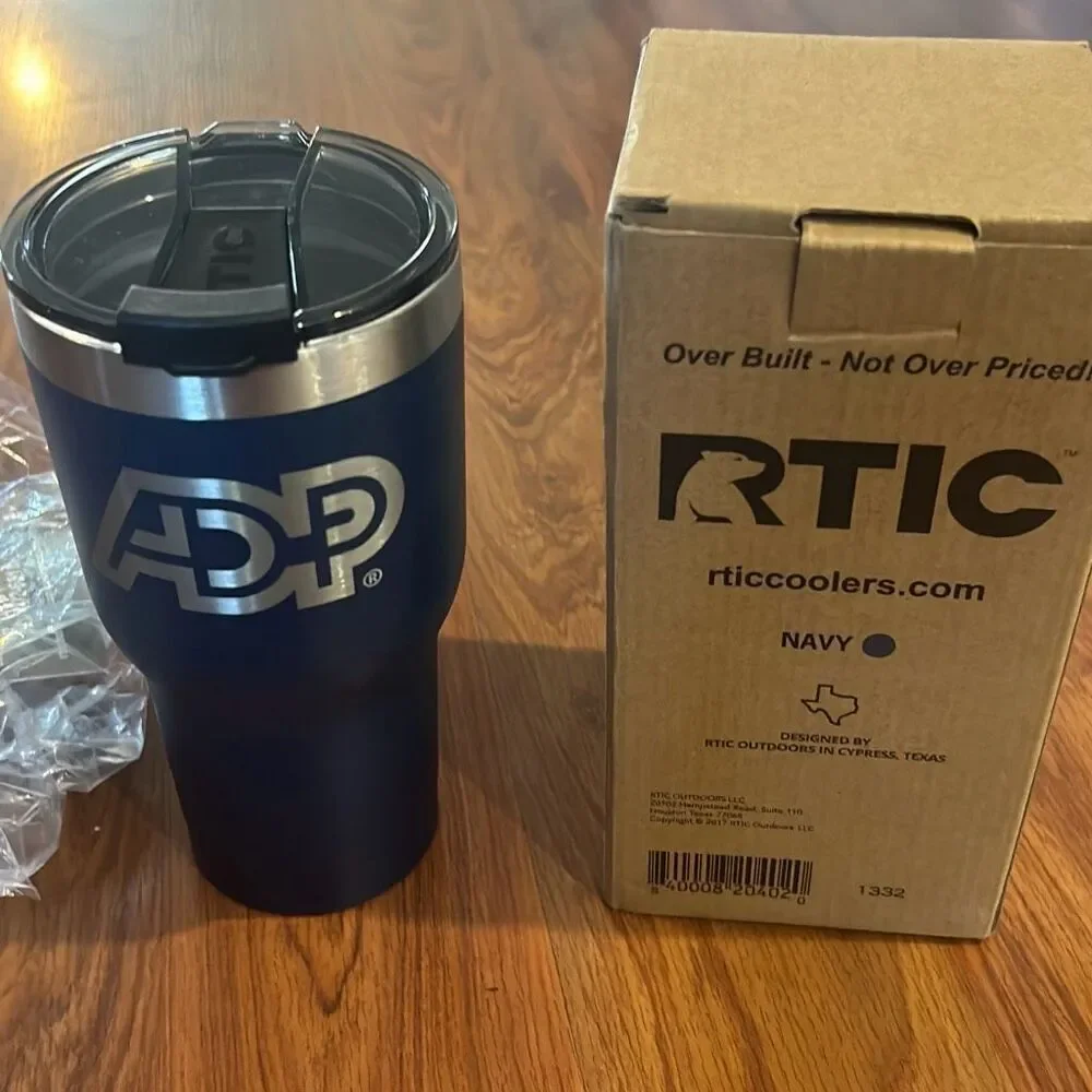 NEW Rtic Stainless steel 20 ounce Tumbler mug ￼ADP logo